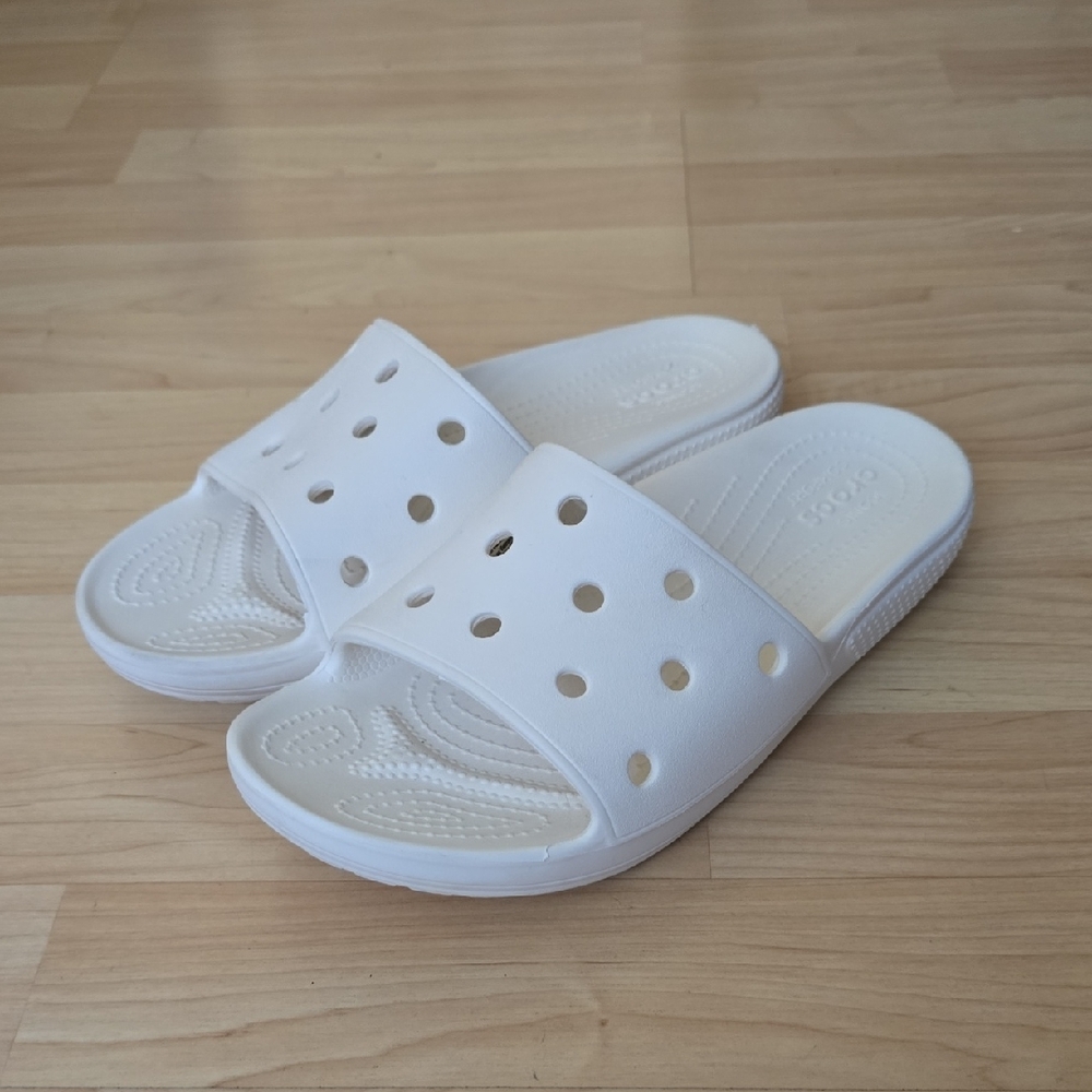 CROCS Classic Slide Sandals White Slip On Clogs Size Men 6 Women 8